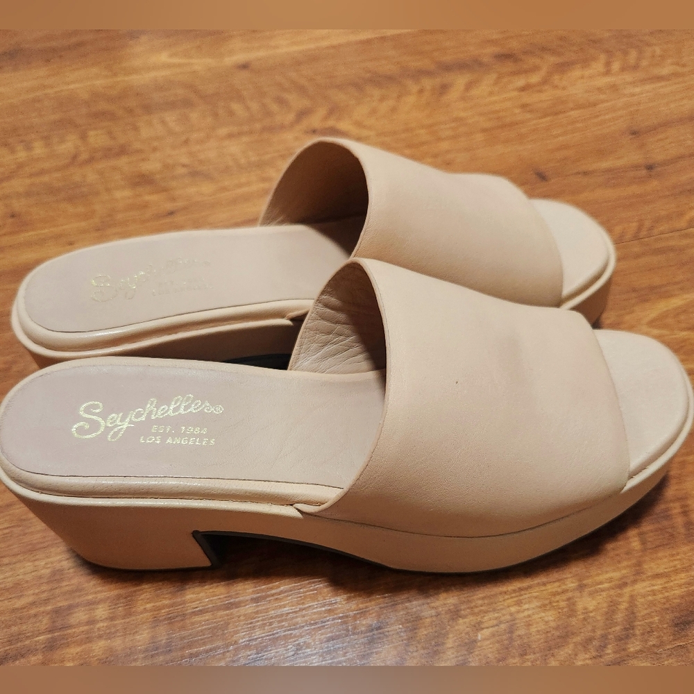 NWOB Seychelles light beige sandal with platform Size 6